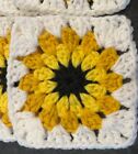 Lot Of 20 5    Crochet Sunflower Granny Squares Block Throw Bags Afghan