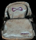 Nfinity Cheerleading Cheer Silver Black Purlple Logo Sparkle Glitter Backpack
