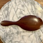 Vtg Antique 9  Dark Wood Handheld Boudoir Vanity Mirror Some Foxing