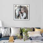 Domnpes White Horse Diamond Art Kits For Adults  5d Multicolored 