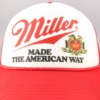 Miller Beer Hat Cap Snapback Trucker Red White Mesh Brewer Lite Bar Pub Retro