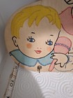 Vintage Hand Embroidered Baby Things Nursery Wall Hanging W Hooks