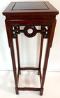 Chinese Rosewood Ming Style Greek Key Tall Pedestal Stand Table