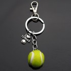 Tennis Ball Green Keychain Key Ring Player Gift - I Love Tennis Charm With Clip