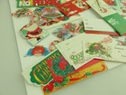 Vintage Christmas Stickers Gift Tags Scrapbooking Lot Santa Elf Snowman 30  Pcs