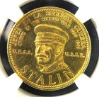  1957  Venezuela  Wwii Leaders Series   Stalin  Gold Medal  Ngc  Ms62