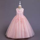 Kids Lace Dress Embroidered Gown Princess Formal Evening Party Flower Wedding