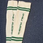 Vtg Socks Girl Scouts Crew Over Calf 9-11 Acrylic Striped 80 s Green Usa Made 