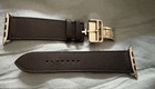 Hermes Apple Watch Leather Strap 44 45 46 49 Mm Ultra Noir Black Deployment New