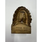Vintage Indian Head National Bank Cast Iron Native American Chief Bust Coin Bank