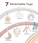 Baby Play Gym Mat  Tummy Time Activity Mat With 7 Detachable Toys And 12 Mile   