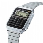 Casio Ca-500we-1adf Vintage Calculator Stainless Steel Silver Black Watch New