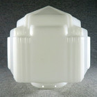 Vintage Skyscraper Wedding Cake Glass Light Lamp Shade Globe Art Deco Milk Opal