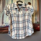 Harley Davidson 96668-22vw Sz M Women s Land Of Liberty Plaid Blue Shirt India    