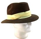Bailey Size Large Wool Felt Men Brown   Cream Headband Fedora Hat Made In Usa