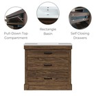 Teamson Home Donovan 36  Single Bathroom Vanity With Two Drawers  Walnut