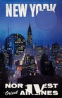 New York City 1955 Vintage Travel Poster Northwest Airlines Wall Art