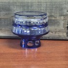 Beautiful Antique Glass Inkwell Cobalt Blue Cut To Clear Glass Inkwell
