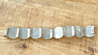 Vintage Mexico Alpaca Sterling Silver Taxco Ornate Abalone Panel Bracelet 7-1 4 