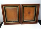 Pair Antique Victorian Aesthetic Picture Frames Ebony   Gold Accents 8  X 10 
