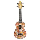 Ortega K2-vp Keiki Design Series Soprano Ukulele Bundle  Voodoo Puppet Graphic