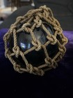 Authentic Large Vtg Japanese Hand Blown Blue Green Glass Buoy Fishing Net Float