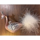 Pink Swan Hand Blown Glass Christmas Ornament