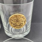 Vintage Gold Crest Medallion Rocks Old Fashioned Footed Barware Glasses