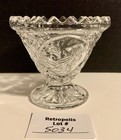 Hofbauer Blue Bird Crystal Footed Trinket Dish Vintage