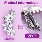 2pcs Crystal Flower Hair Clips  Silver Rhinestone Hair Pin For Women  Vintage   