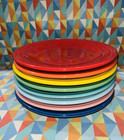 New Fiesta Rainbow 8 Lunch Plates Bright Mixed Set 9    Fiestaware Free Shipping 
