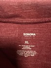 Sonoma Men s Red Solid Collared Button Short Sleeve Polo Shirt Xl