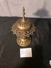 Vintage Perforated Brass Footed Incense Holder Made In India 15 