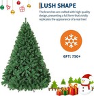 6ft Christmas Tree Pre-lit Artificial Green W  750  Pvc Branch Tip Full Dense