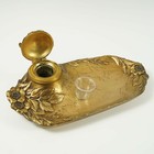 Antique French Bronze Inkstand Inkwell Blotter Set Signed L levee Art Nouveau