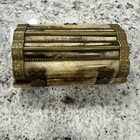 Vintage Bone Trinket Box With Brass Trim Hinged Box India Lined Velvet   