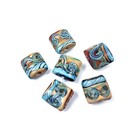 6 Handmade Lampwork Turquoise Lace Pillow Square Beads 15mm