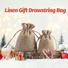 50 100 Wedding Hessian Burlap Jute Favor Gift Bags Drawstring Pouch Jewelry