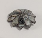 Vintage Mexico Icm 925 Sterling Silver Abalone Star Leaf Pin Brooch Mexican