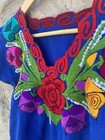 Embroidered Mexican Blouse Size S Floral  Women Chiapas  Oaxaca Boho