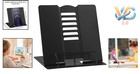 Black Metal Book Stand Adjustable Cookbook Reading Holder Portable Desk Acces   