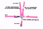 Quarter Midget Racing Harness Sfi 16 1 5 Point Latch   Link Seat Belt Hot Pink