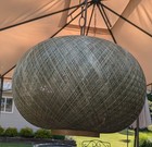 Vintage Mid Century  Spun Fiberglass Hanging Lamp 16  X 11 