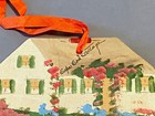 Vintage Hand Painted Needle Book Case Cape Cod Cottage Sewing Kit Souvenir