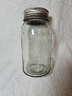 Vintage antique Crown 1 Quart Mason Jar  Made In Canada With Glass Lid   Ring