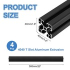 4pcs 500mm T Slot 4040 Aluminum Extrusion European Standard  Black