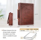 Finpac Large Classic Bible Cover Vegan Leather Carrying Book Large  Brown 