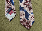Vintage 1950 s Deadstock W  Tag Men s Silk Neck Tie W  Leaves 4  W 1940s Flowers