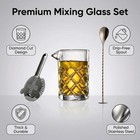 Diamond Cut Crystal Cocktail Mixing Glass Set bar Mixing Set 13 5oz   Thick