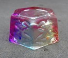Hexagonal  Iridescent Rainbow Glass Open Salt Dip  Cellar  Dish 